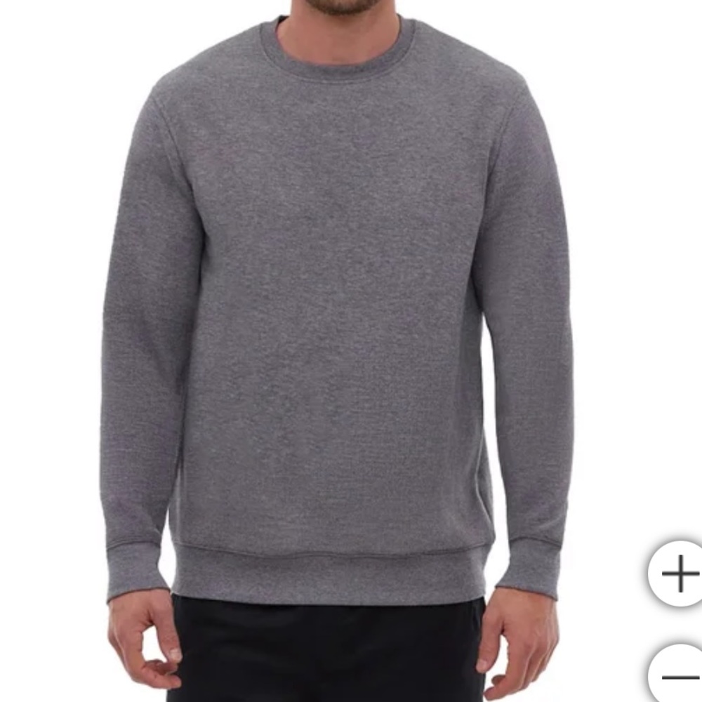 Bench. Men’s Bonded Waffle Fleece Lined Thermal Crewneck - Grey -